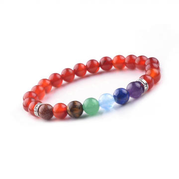 Natürliche Halbedelstein Rot Achat Karneolperlen Bunte 8 MM Steine ​​Armband